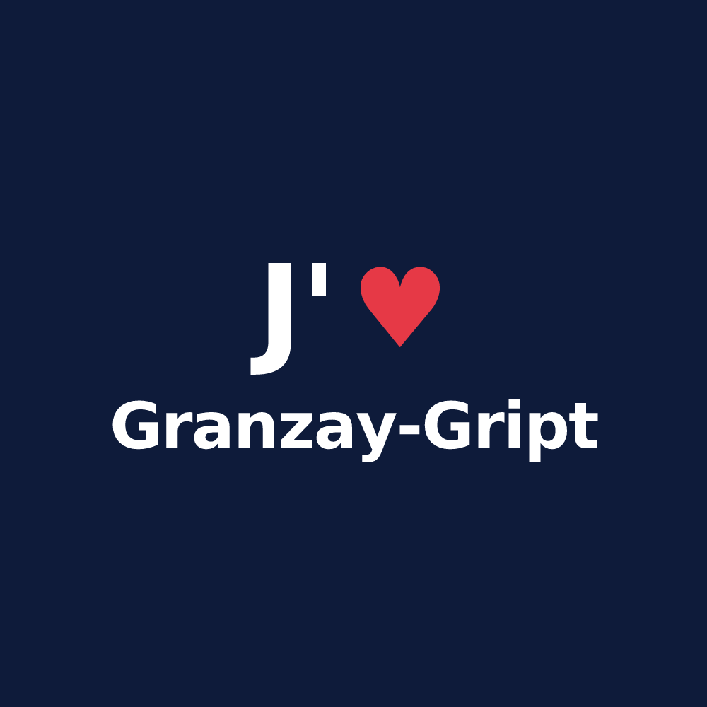 T-shirt personnalisé Granzay-Gript — design J'aime Granzay-Gript