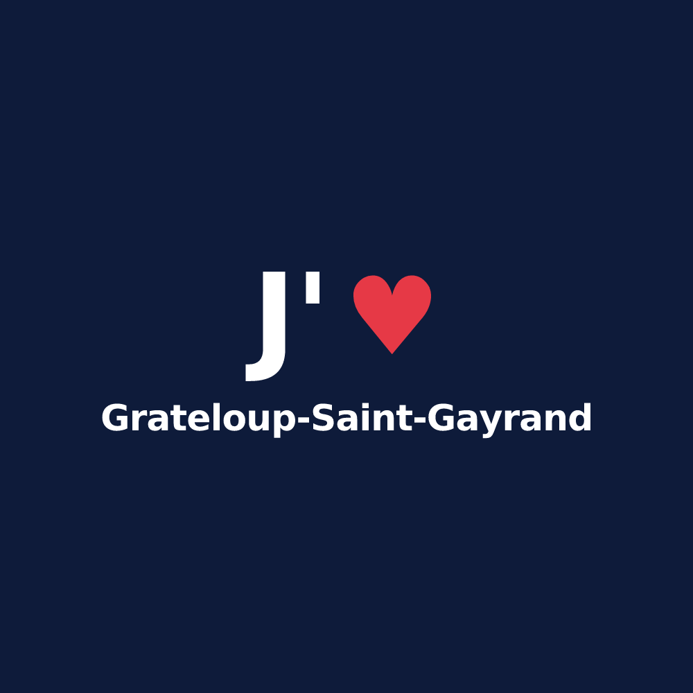 T-shirt personnalisé Grateloup-Saint-Gayrand — design J'aime Grateloup-Saint-Gayrand