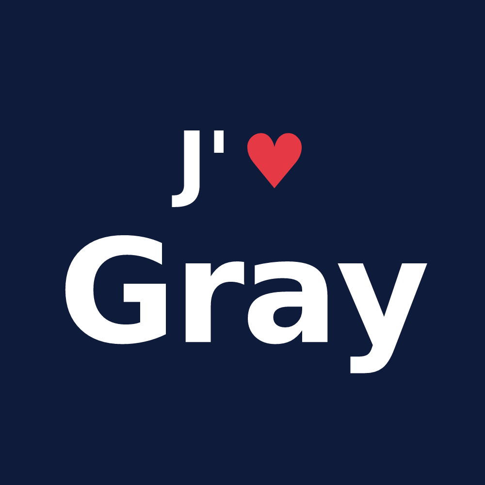 T-shirt personnalisé Gray — design J'aime Gray