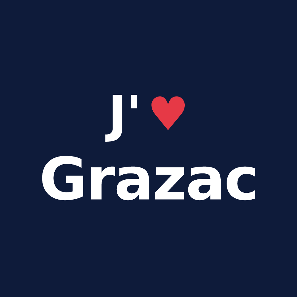 T-shirt personnalisé Grazac — design J'aime Grazac