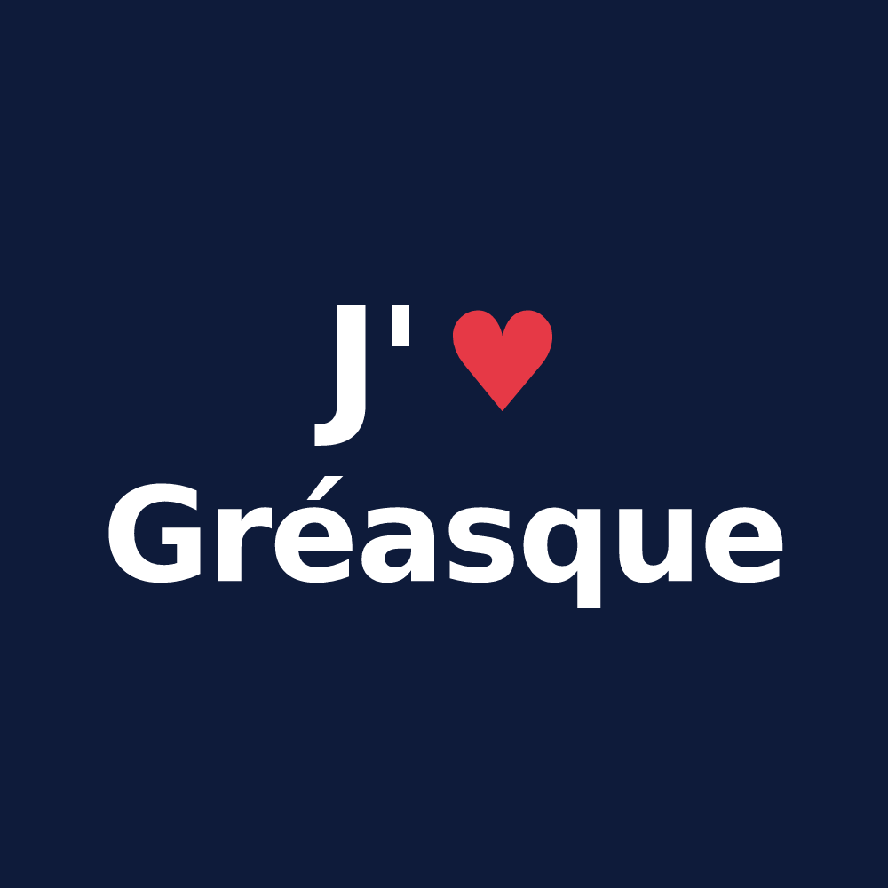 T-shirt personnalisé Gréasque — design J'aime Gréasque