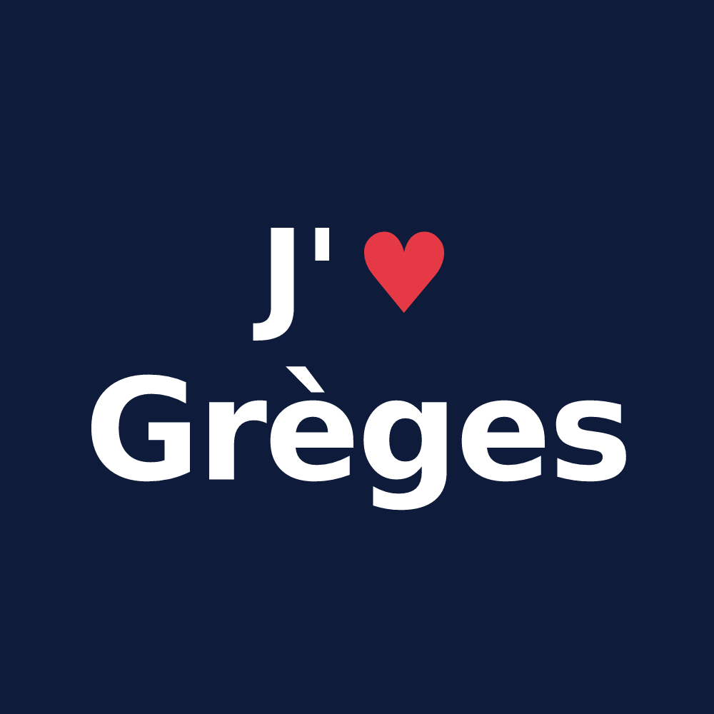 T-shirt personnalisé Grèges — design J'aime Grèges