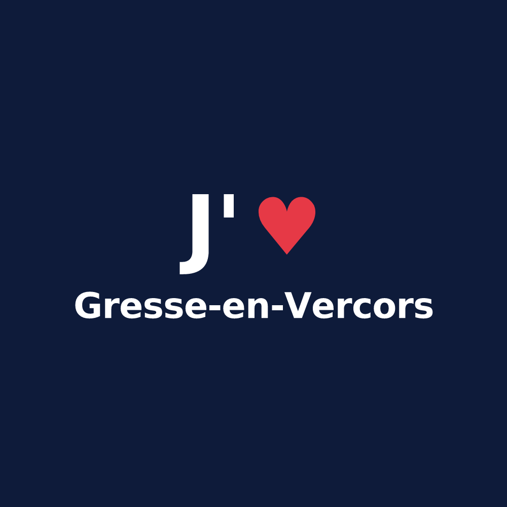 T-shirt personnalisé Gresse-en-Vercors — design J'aime Gresse-en-Vercors