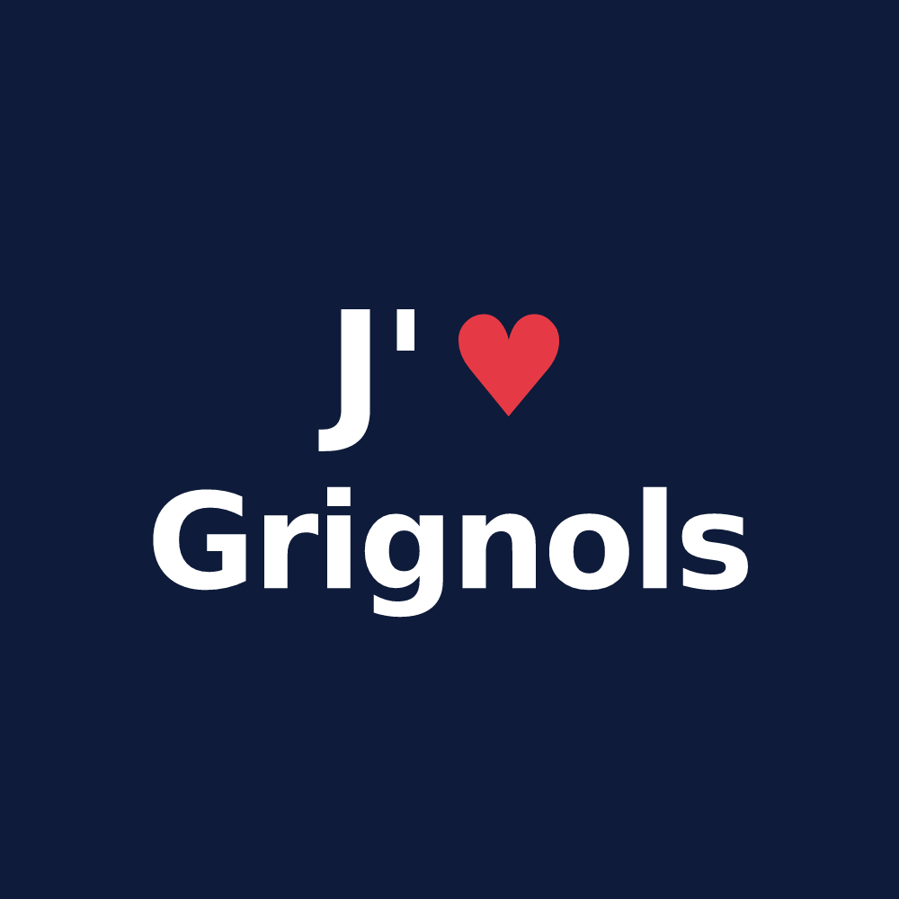 T-shirt personnalisé Grignols — design J'aime Grignols