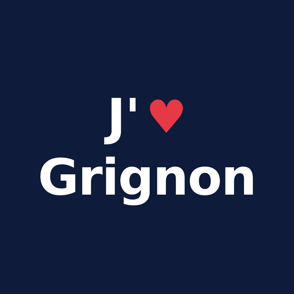 T-shirt personnalisé Grignon — design J'aime Grignon