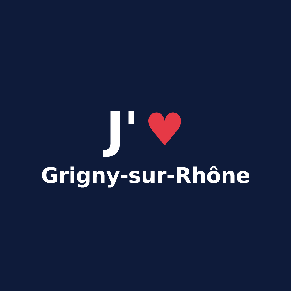 T-shirt personnalisé Grigny-sur-Rhône — design J'aime Grigny-sur-Rhône