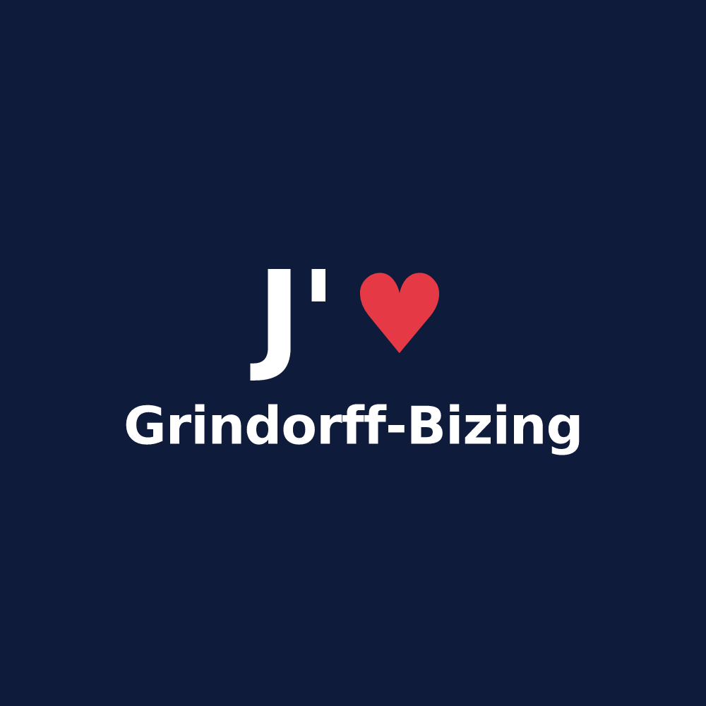 T-shirt personnalisé Grindorff-Bizing — design J'aime Grindorff-Bizing