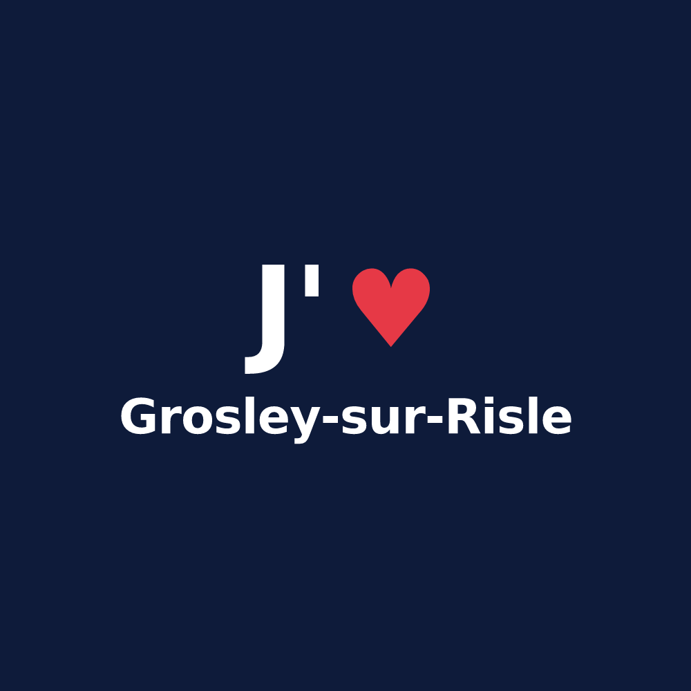 T-shirt personnalisé Grosley-sur-Risle — design J'aime Grosley-sur-Risle