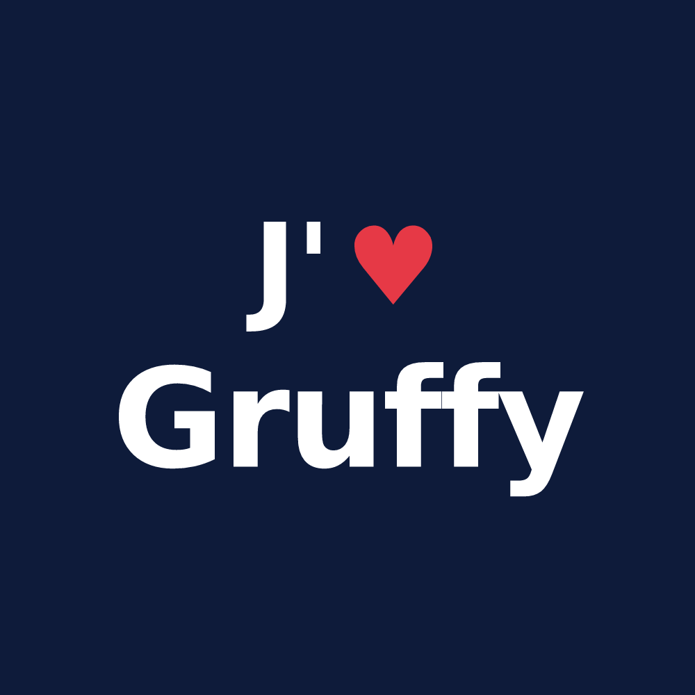 T-shirt personnalisé Gruffy — design J'aime Gruffy
