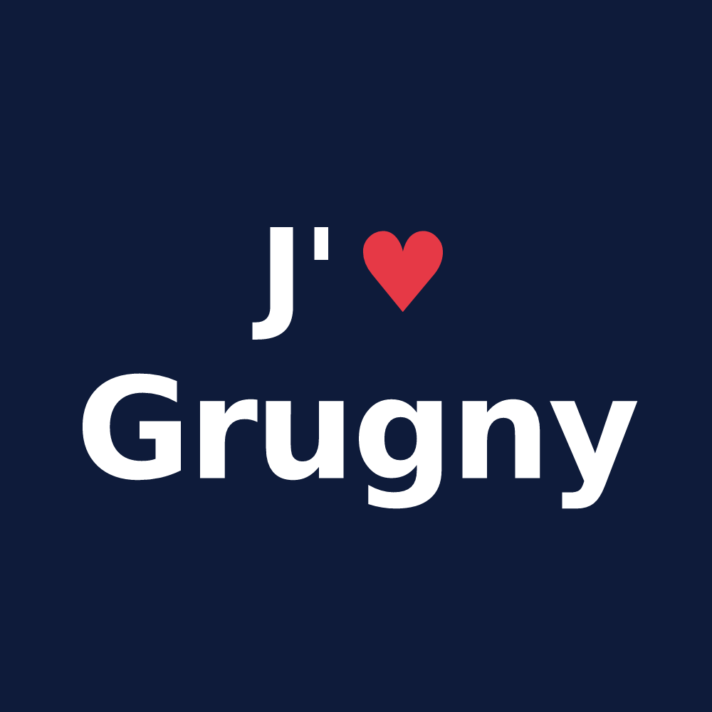 T-shirt personnalisé Grugny — design J'aime Grugny
