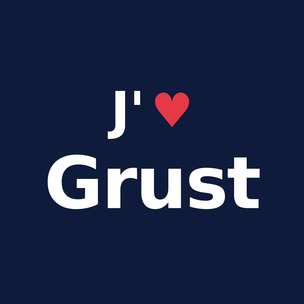 T-shirt personnalisé Grust — design J'aime Grust