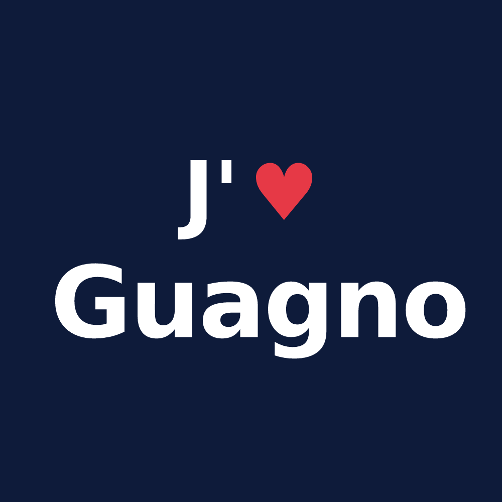 T-shirt personnalisé Guagno — design J'aime Guagno