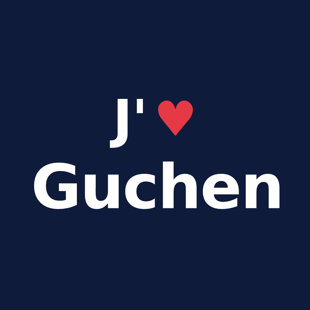 T-shirt personnalisé Guchen — design J'aime Guchen