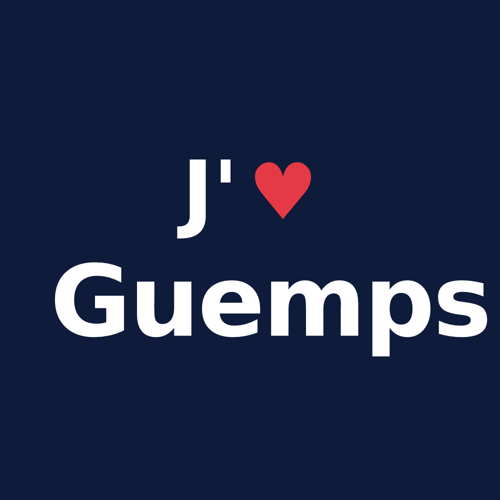 T-shirt personnalisé Guemps — design J'aime Guemps