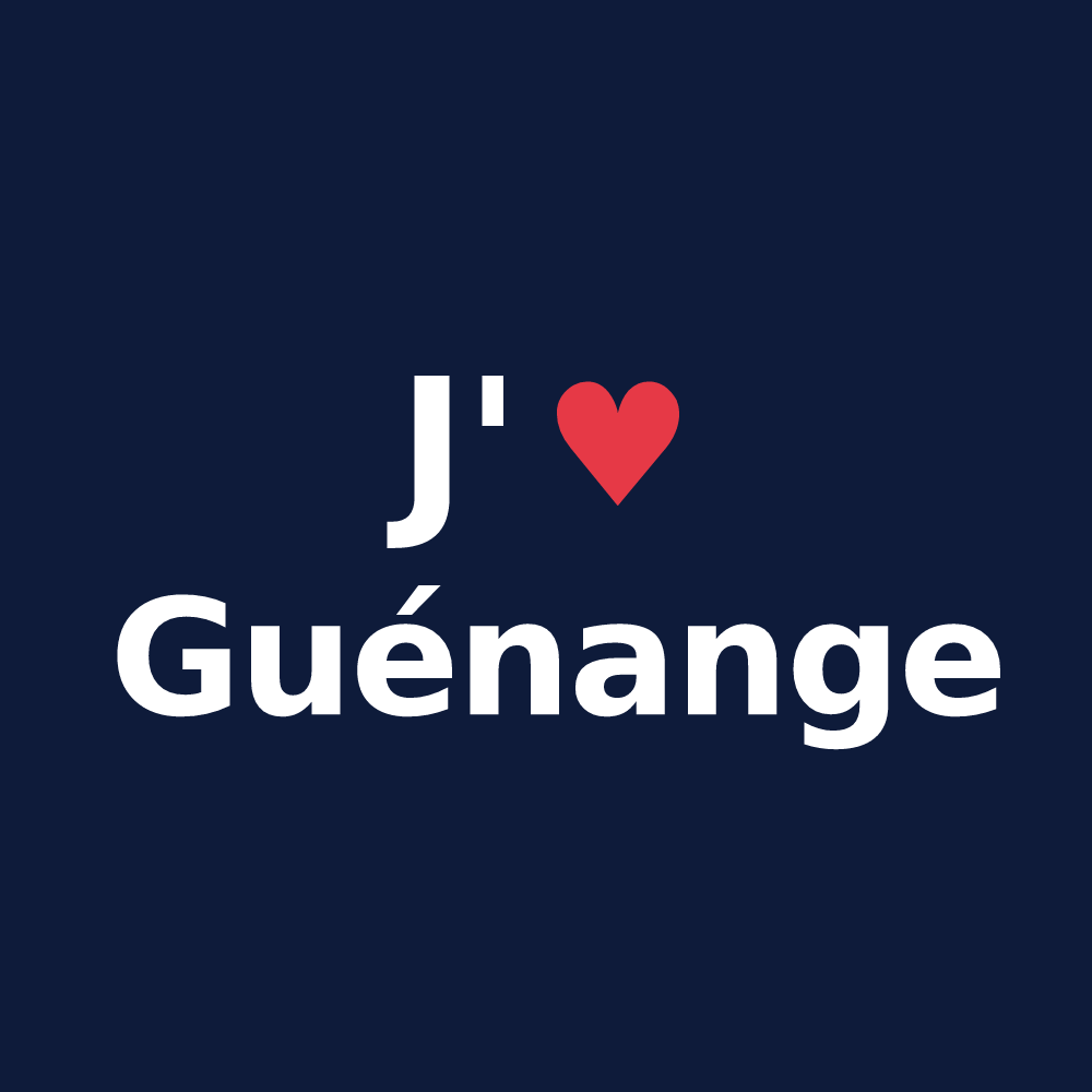 T-shirt personnalisé Guénange — design J'aime Guénange
