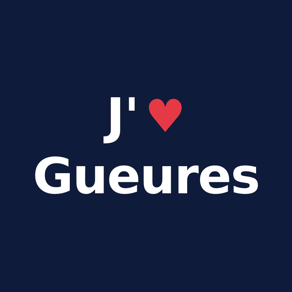 T-shirt personnalisé Gueures — design J'aime Gueures