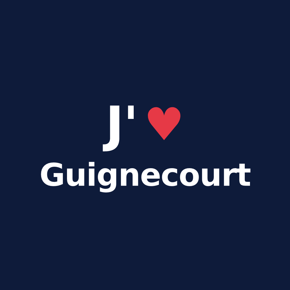 T-shirt personnalisé Guignecourt — design J'aime Guignecourt