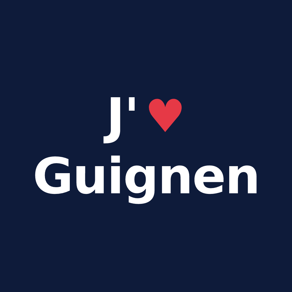 T-shirt personnalisé Guignen — design J'aime Guignen