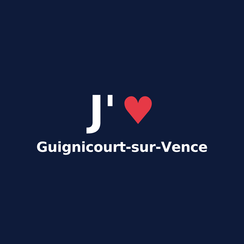 T-shirt personnalisé Guignicourt-sur-Vence — design J'aime Guignicourt-sur-Vence