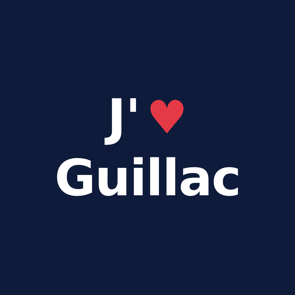 T-shirt personnalisé Guillac — design J'aime Guillac