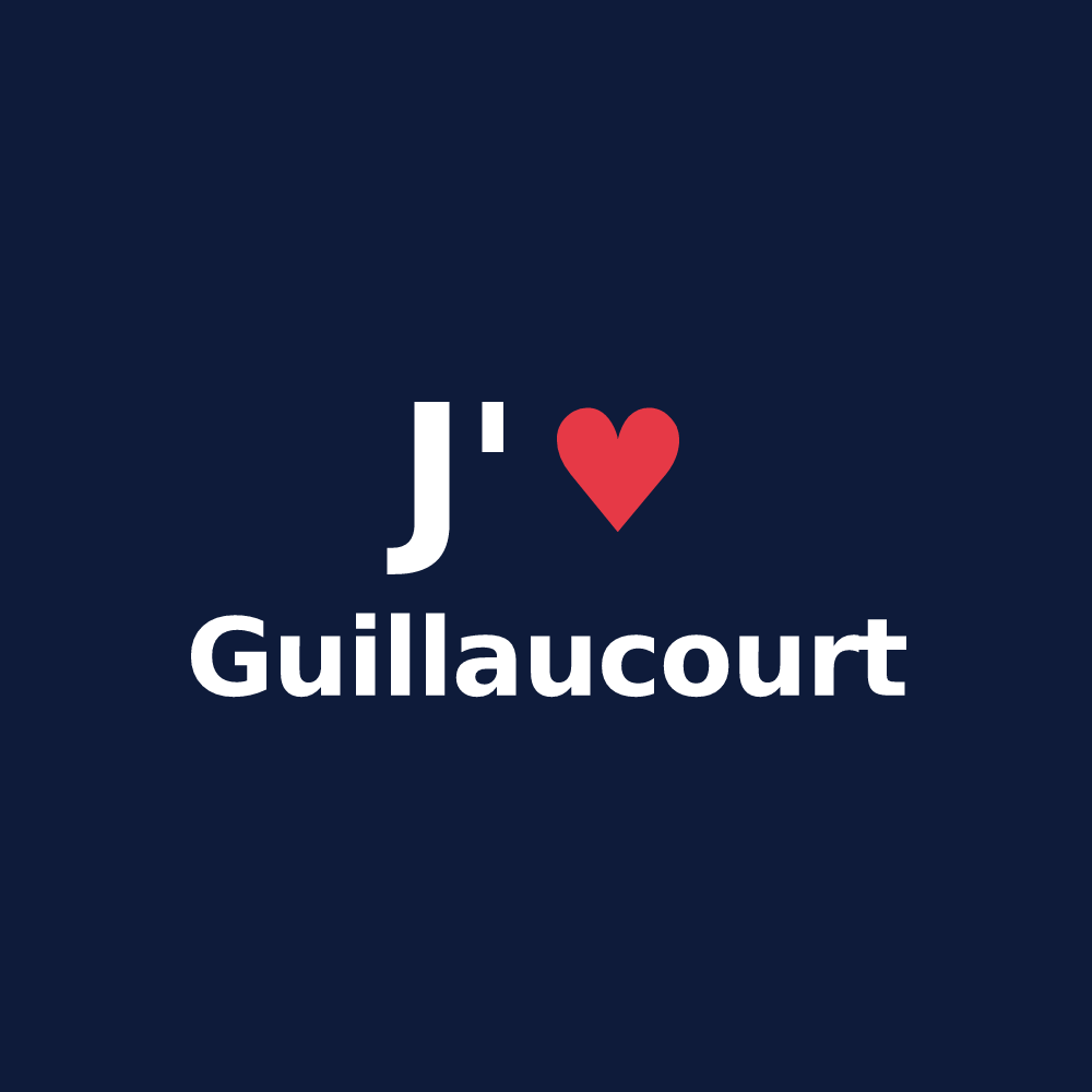 T-shirt personnalisé Guillaucourt — design J'aime Guillaucourt