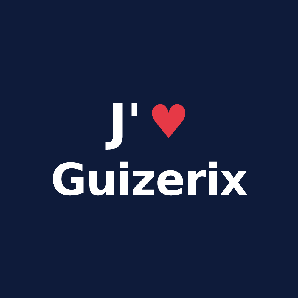 T-shirt personnalisé Guizerix — design J'aime Guizerix