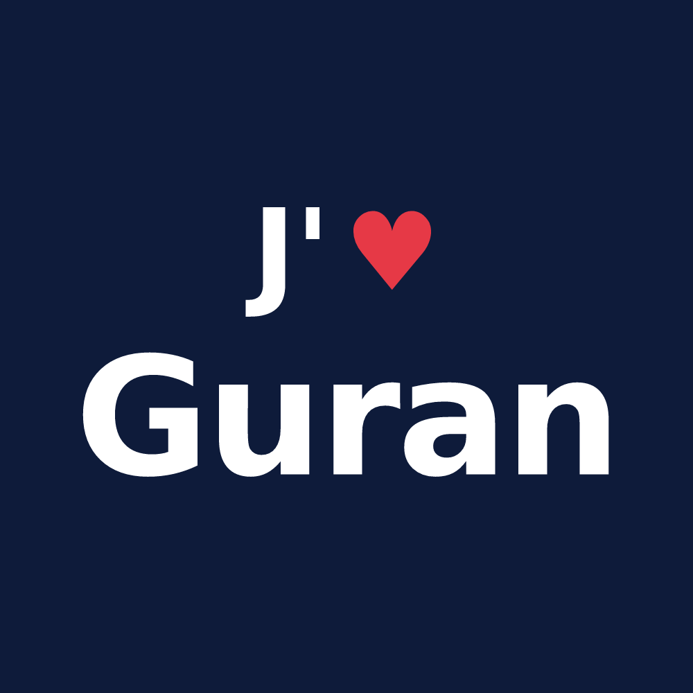 T-shirt personnalisé Guran — design J'aime Guran