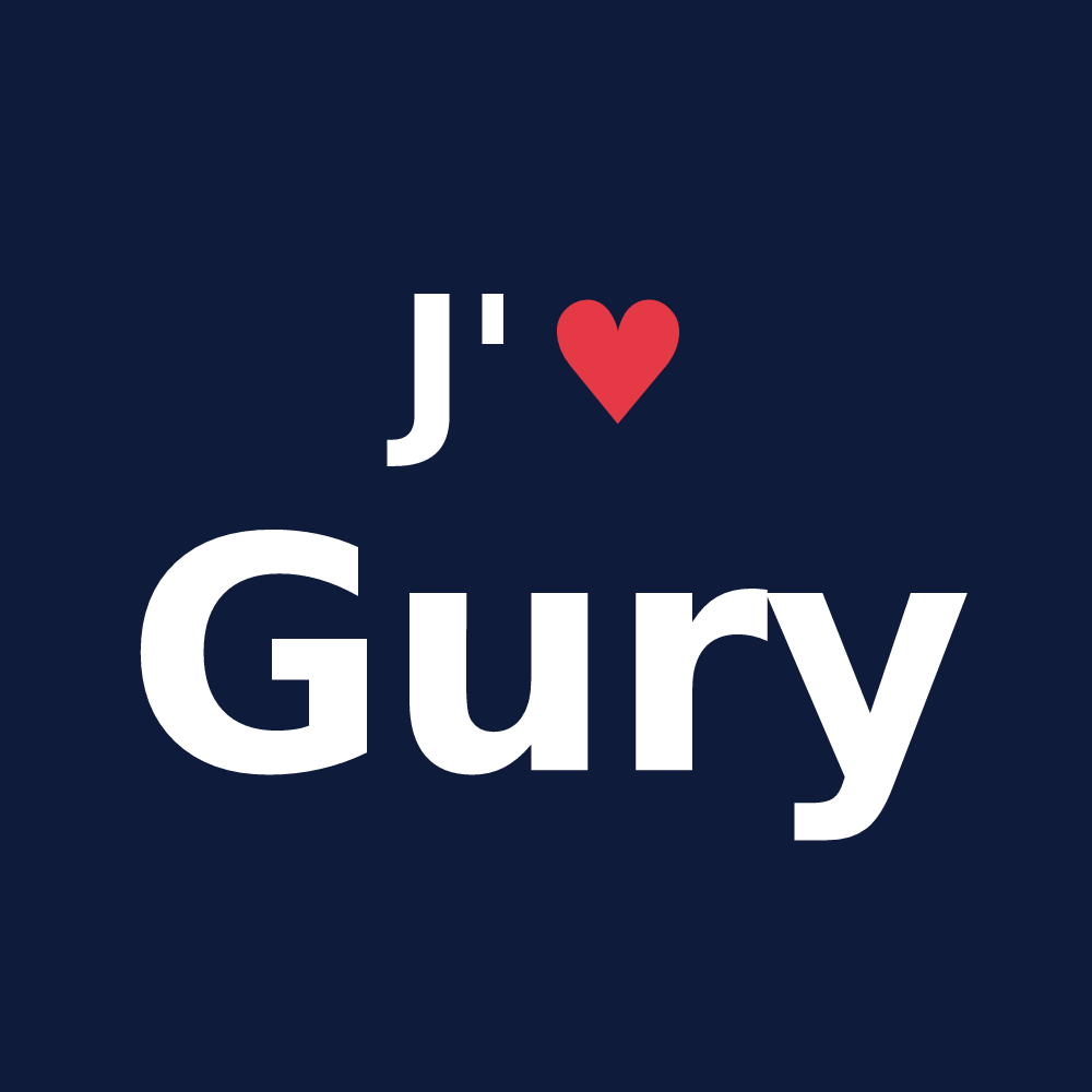 T-shirt personnalisé Gury — design J'aime Gury