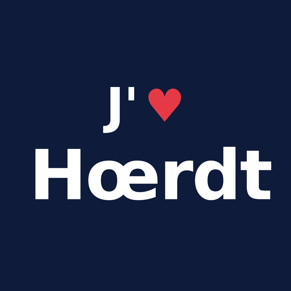 T-shirt personnalisé Hœrdt — design « J'aime Hœrdt » imprimé sur le t-shirt