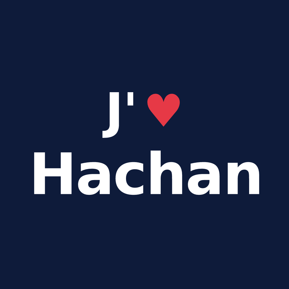 T-shirt personnalisé Hachan — design J'aime Hachan