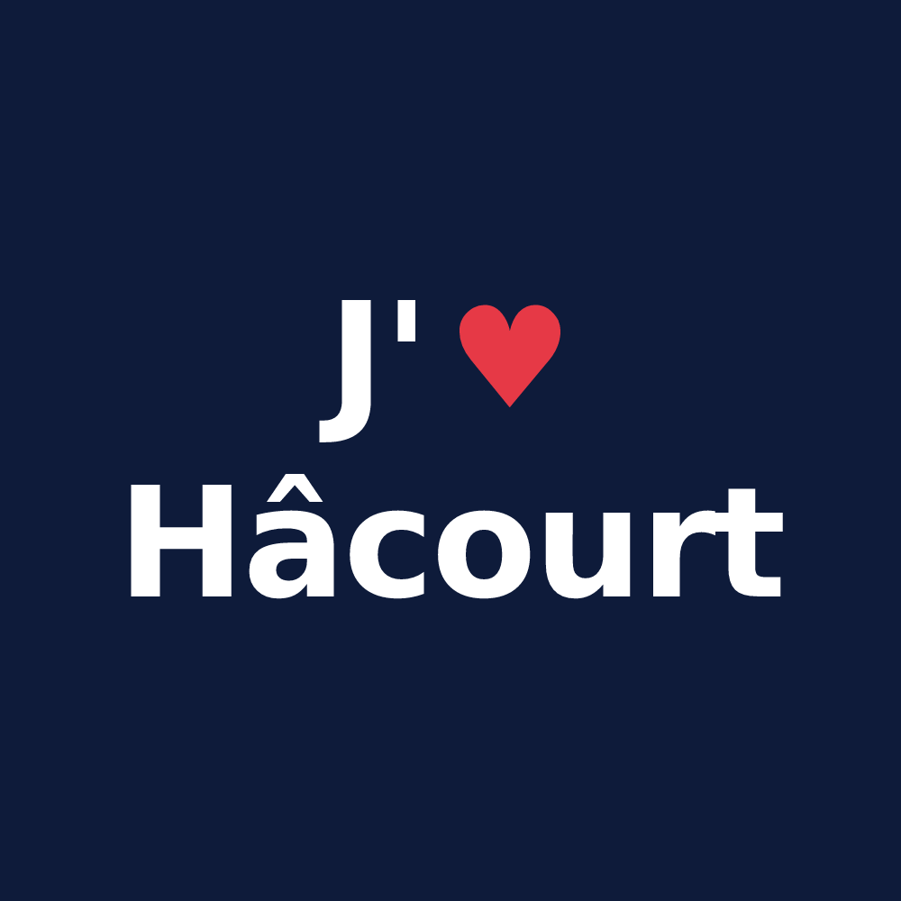 T-shirt personnalisé Hâcourt — design J'aime Hâcourt