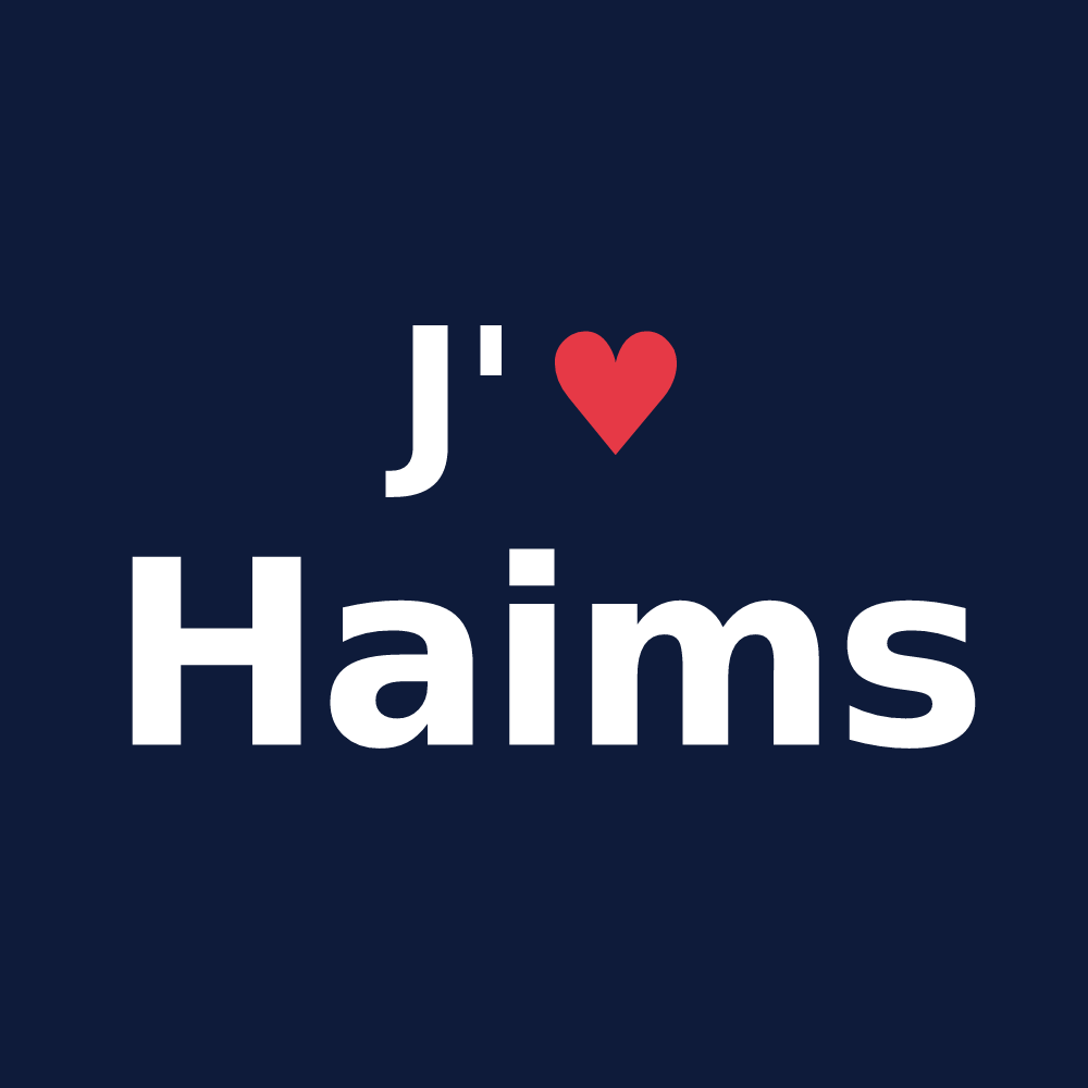 T-shirt personnalisé Haims — design J'aime Haims