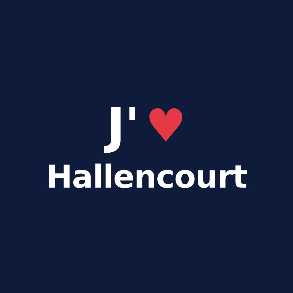 T-shirt personnalisé Hallencourt — design J'aime Hallencourt