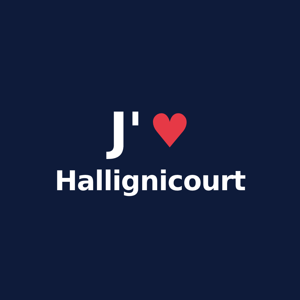 T-shirt personnalisé Hallignicourt — design J'aime Hallignicourt