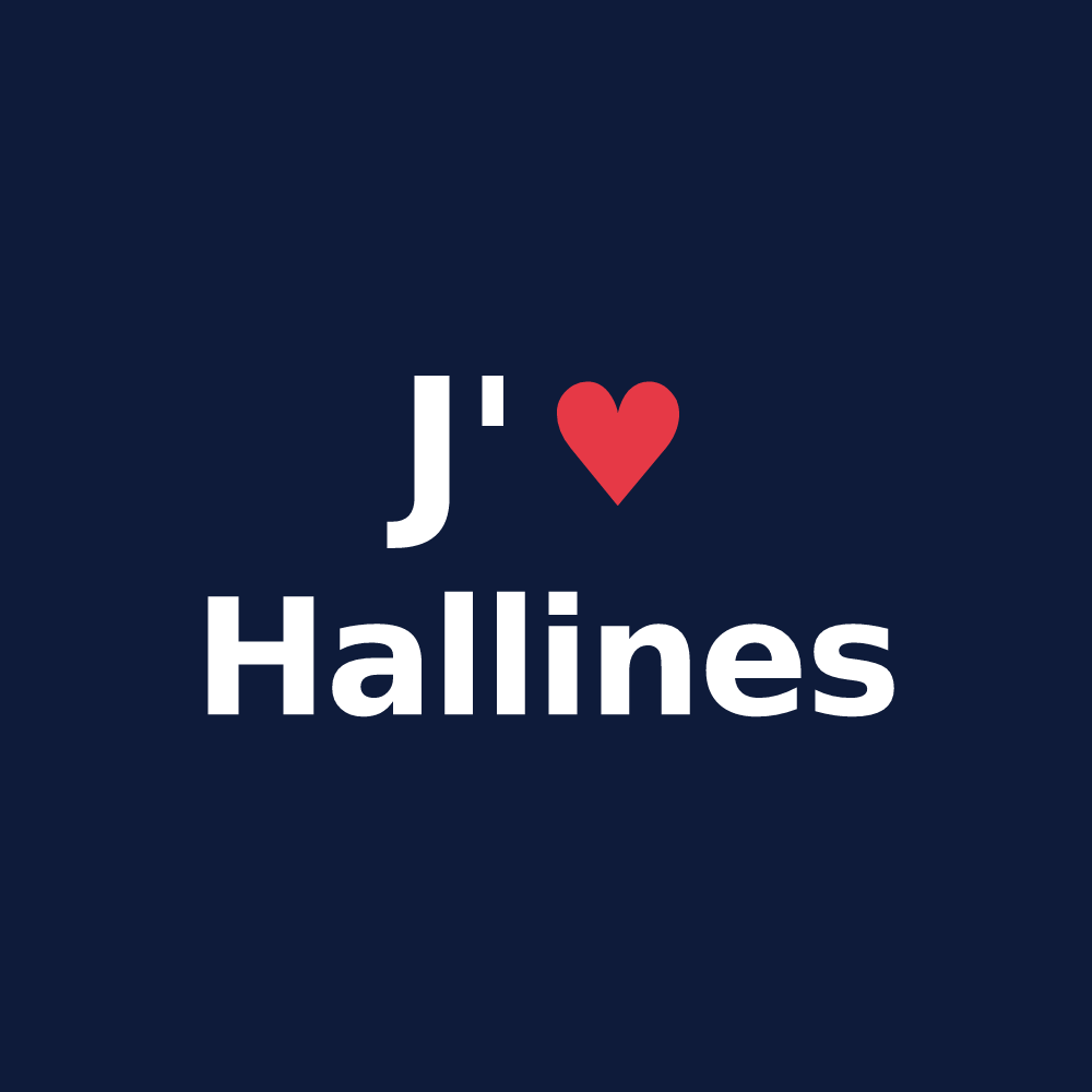 T-shirt personnalisé Hallines — design J'aime Hallines