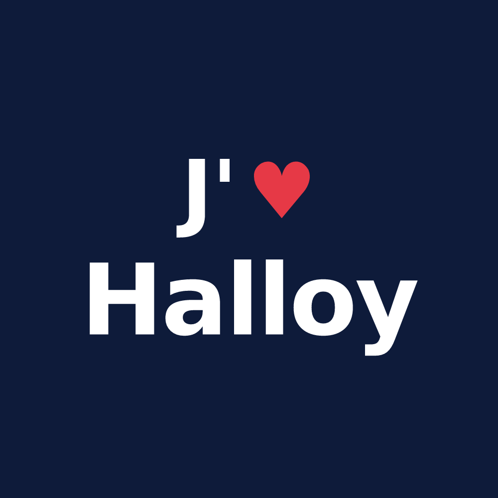 T-shirt personnalisé Halloy — design « J'aime Halloy » imprimé sur le t-shirt