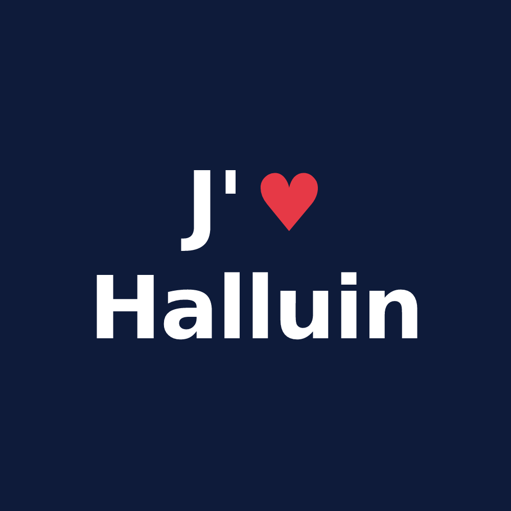 T-shirt personnalisé Halluin — design « J'aime Halluin » imprimé sur le t-shirt