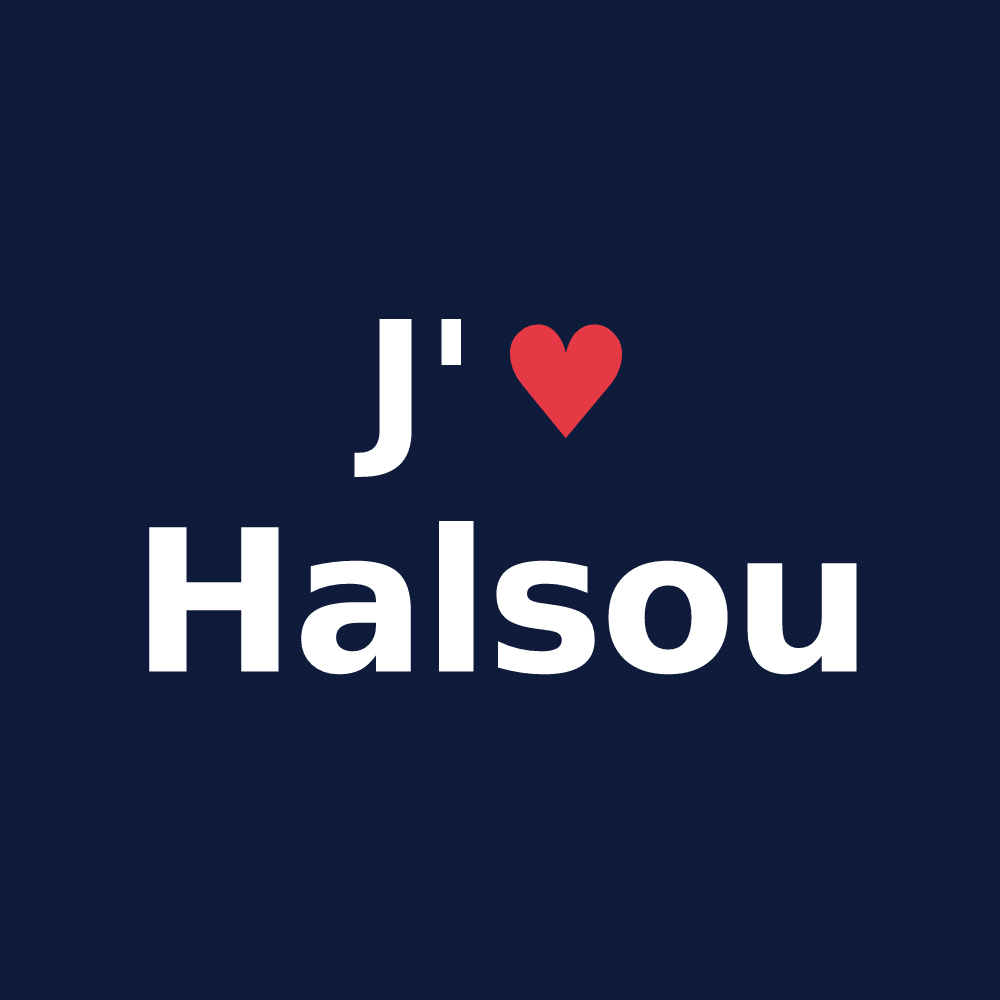 T-shirt personnalisé Halsou — design J'aime Halsou