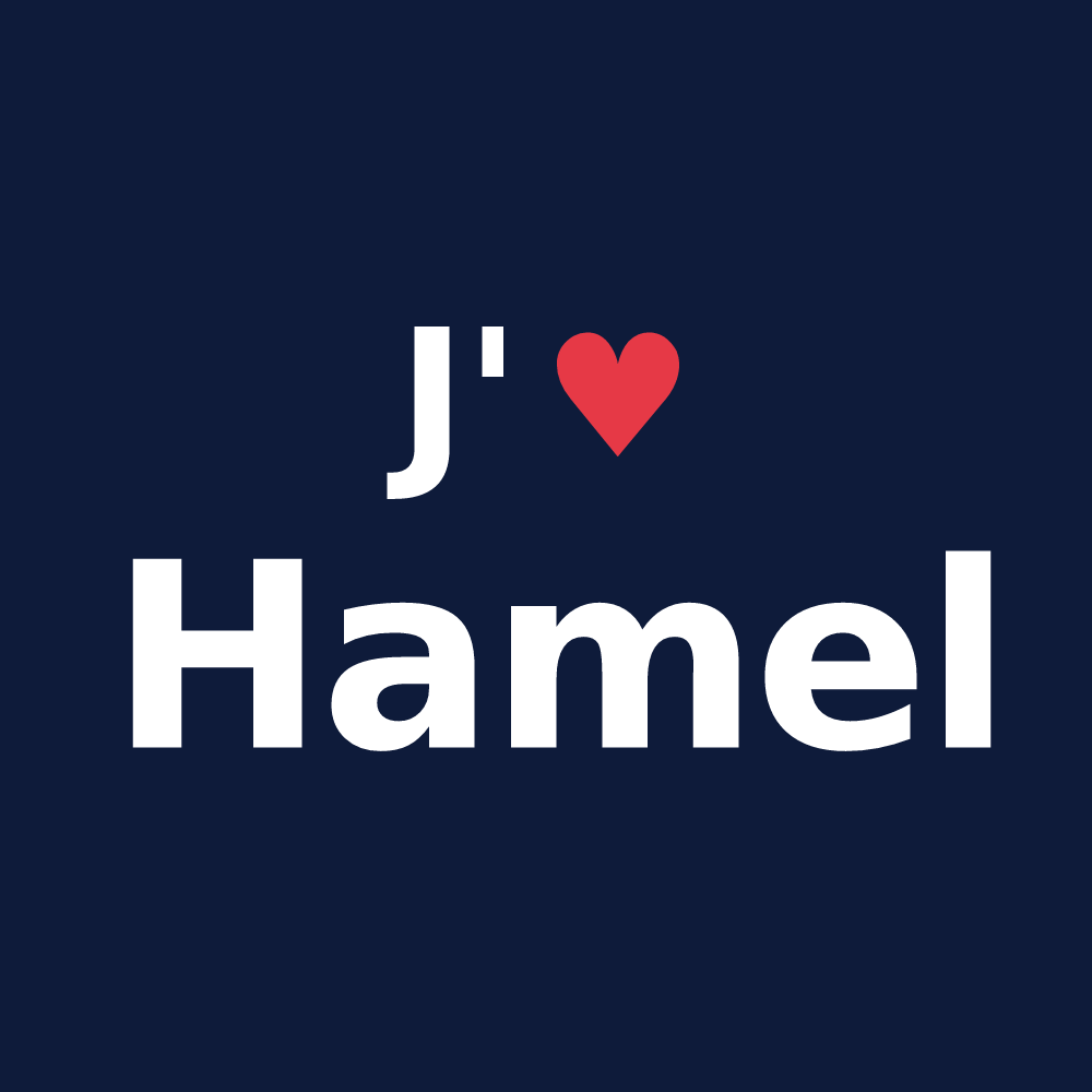 T-shirt personnalisé Hamel — design J'aime Hamel