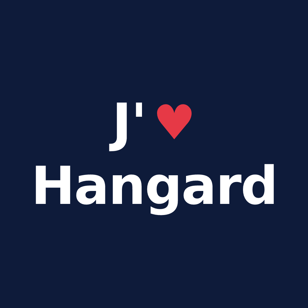 T-shirt personnalisé Hangard — design J'aime Hangard