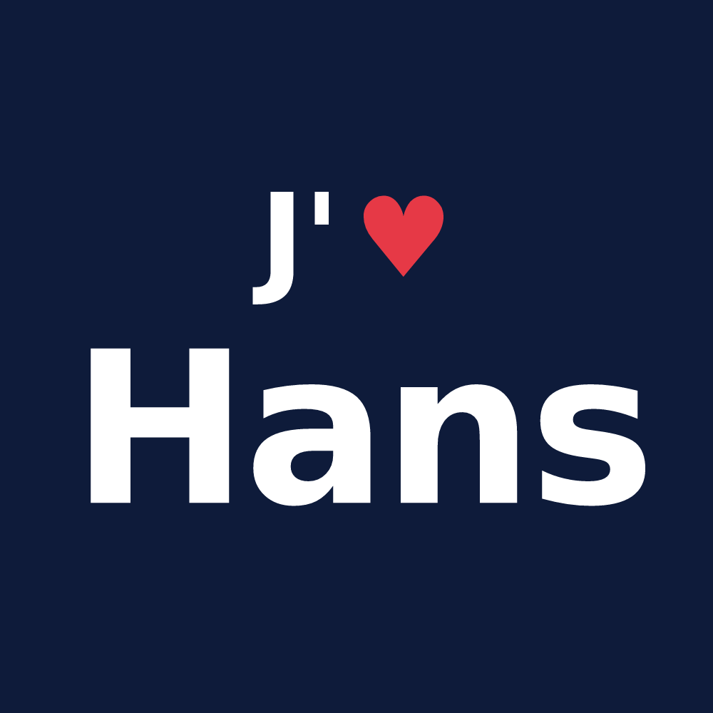 T-shirt personnalisé Hans — design J'aime Hans