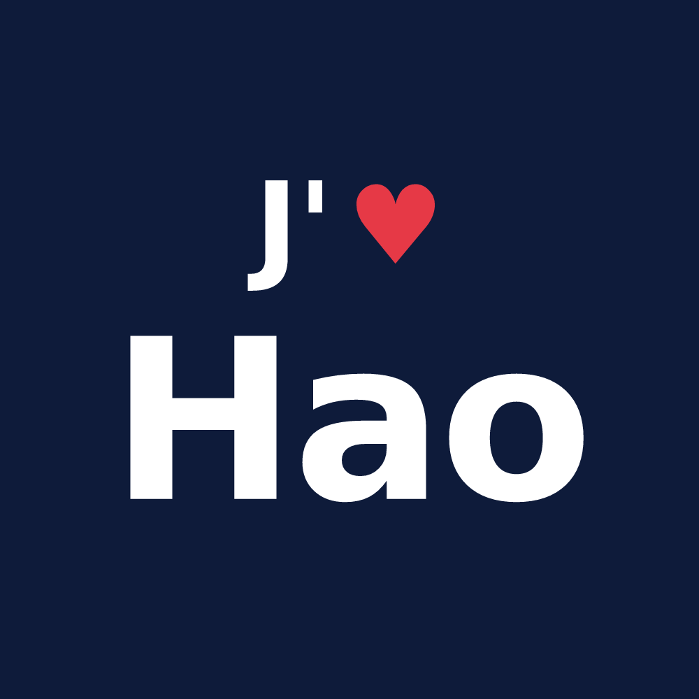 T-shirt personnalisé Hao — design J'aime Hao