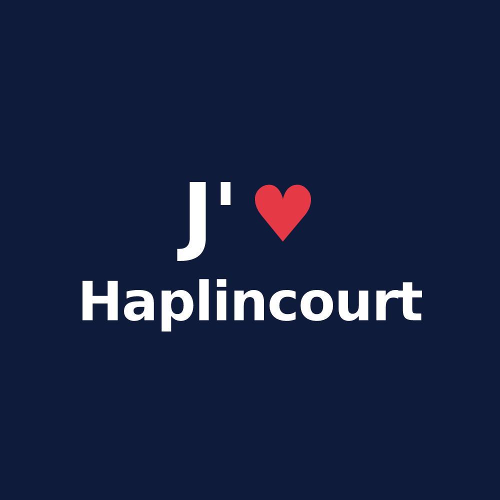 T-shirt personnalisé Haplincourt — design J'aime Haplincourt