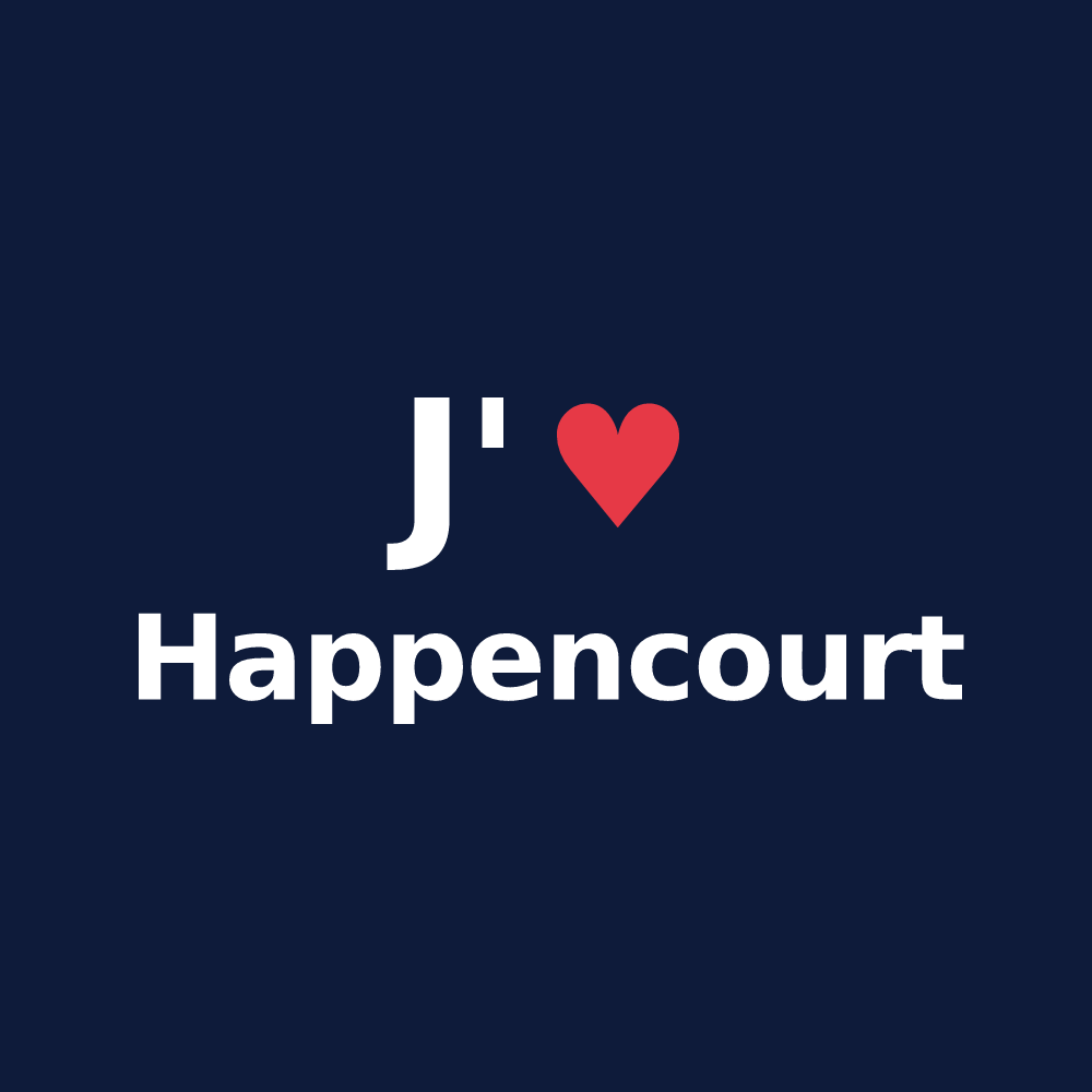 T-shirt personnalisé Happencourt — design J'aime Happencourt