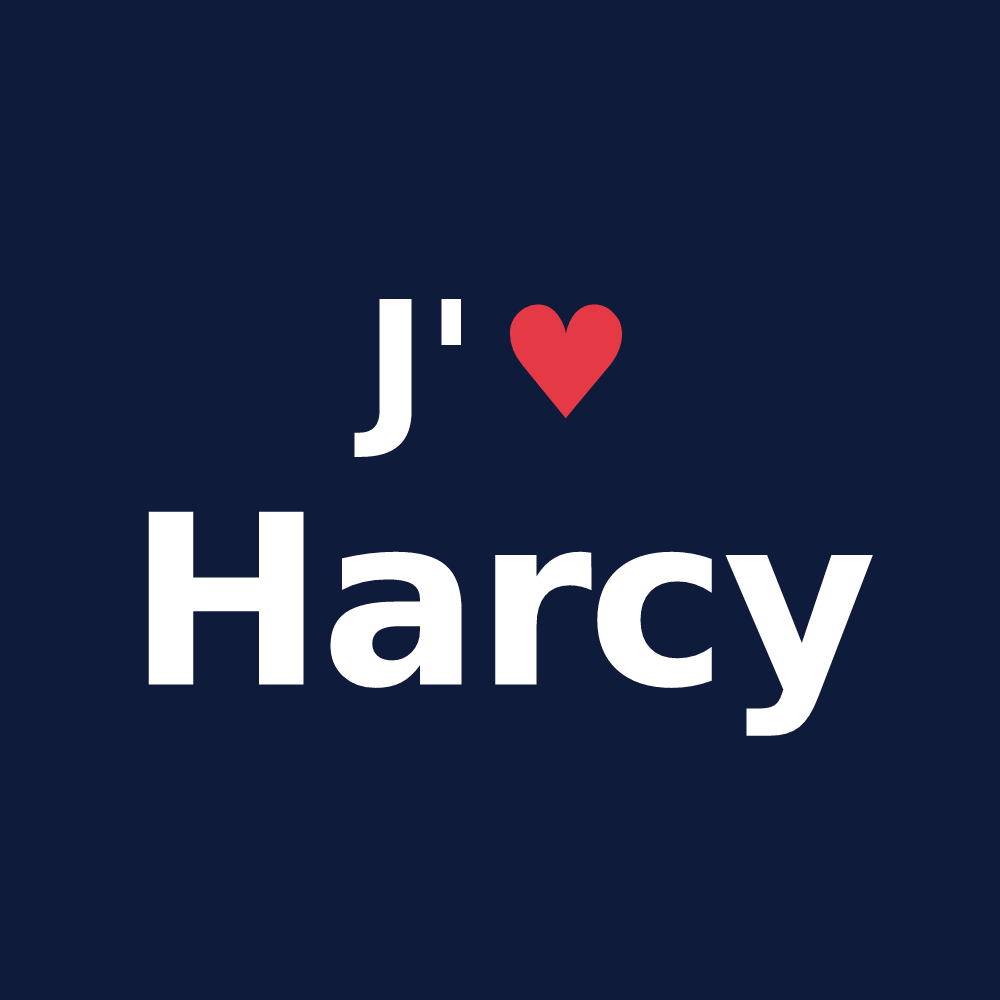 T-shirt personnalisé Harcy — design J'aime Harcy