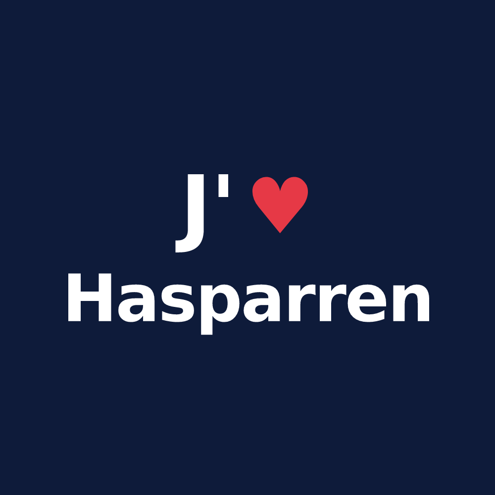 T-shirt personnalisé Hasparren — design « J'aime Hasparren » imprimé sur le t-shirt