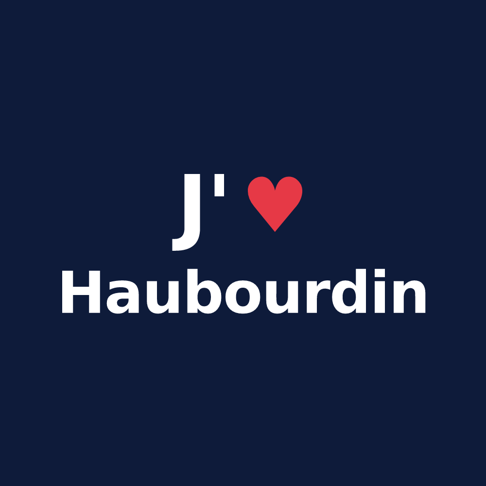 T-shirt personnalisé Haubourdin — design « J'aime Haubourdin » imprimé sur le t-shirt