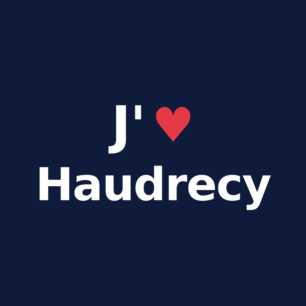T-shirt personnalisé Haudrecy — design J'aime Haudrecy