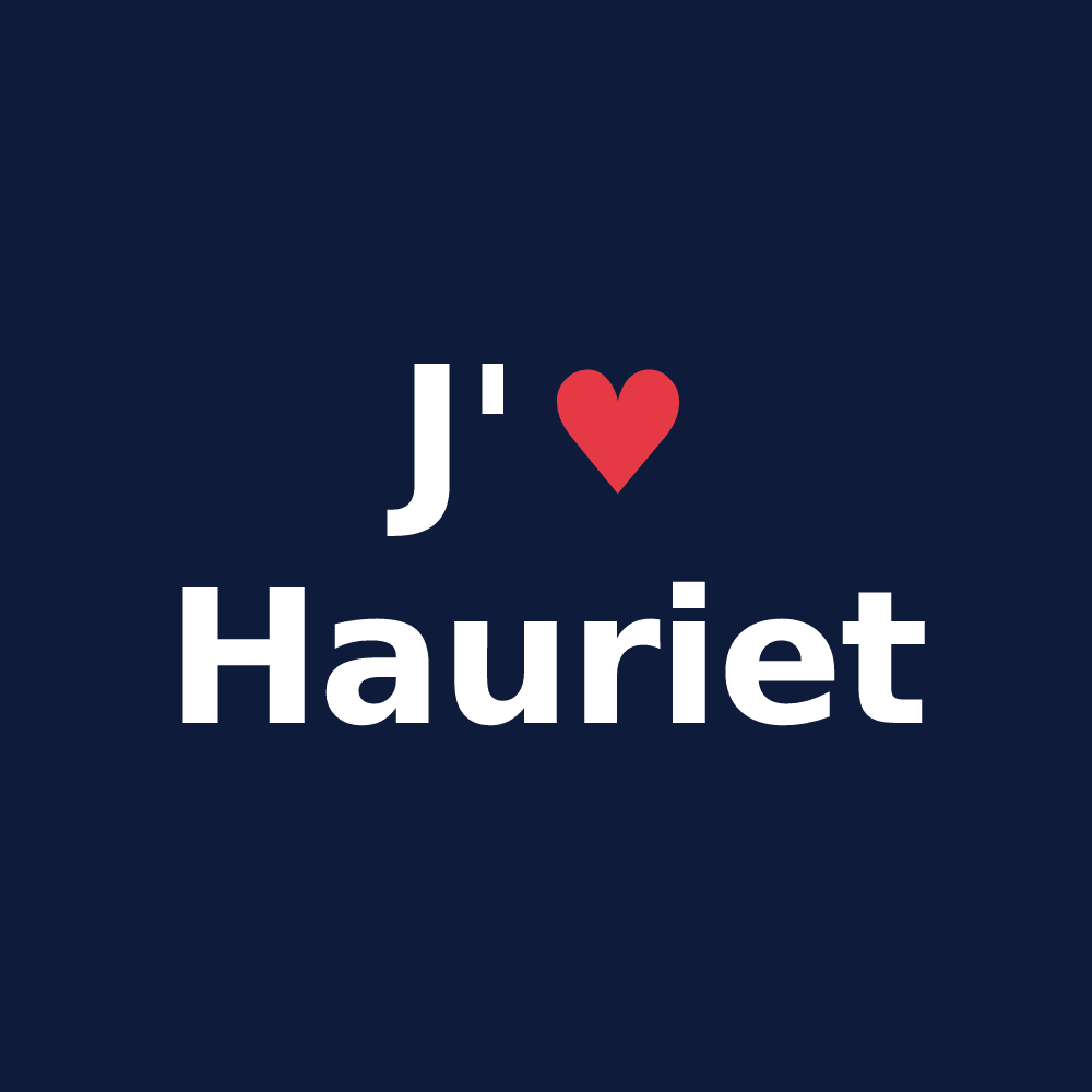 T-shirt personnalisé Hauriet — design J'aime Hauriet