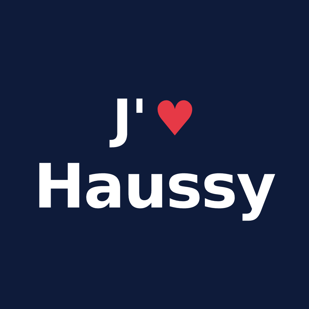 T-shirt personnalisé Haussy — design J'aime Haussy